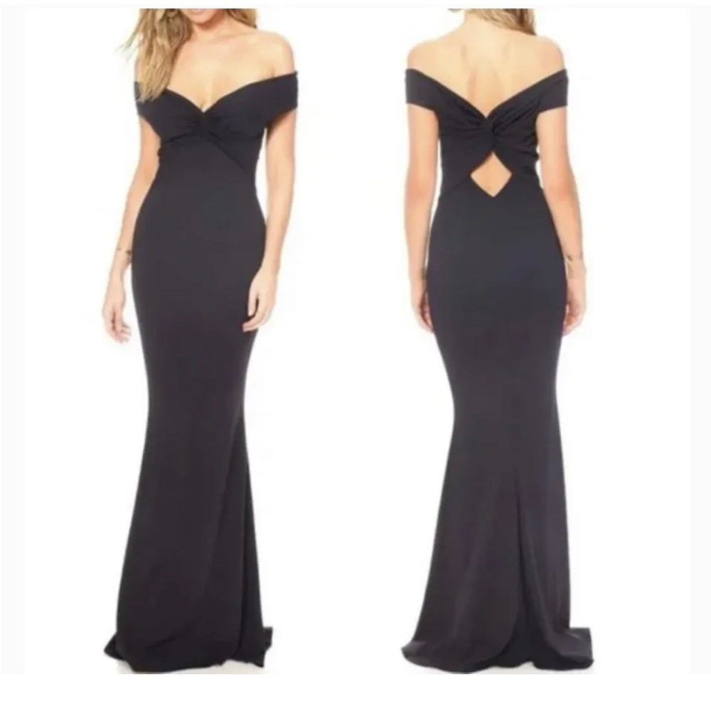 Katie May Black Off-Shoulder Maxi Dress